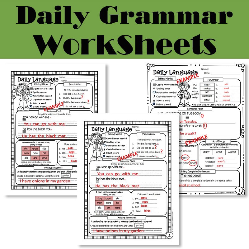 Daily Grammar Reading Exercise Paper Practice Preschool Learning