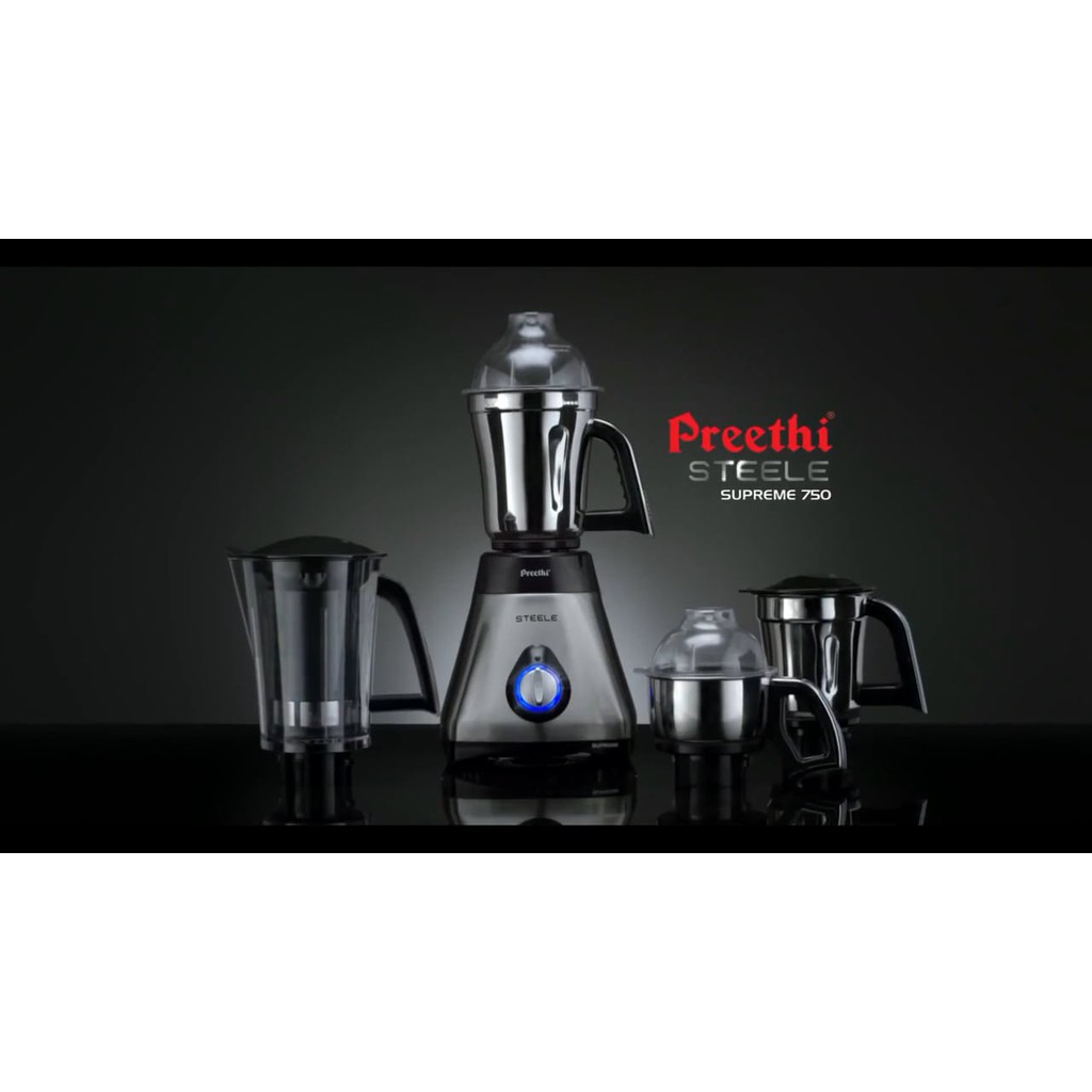 Preethi Steele Supreme 4 JarMG 208 750 WattMixer Grinder (Silver/Black) 230 volts Shopee