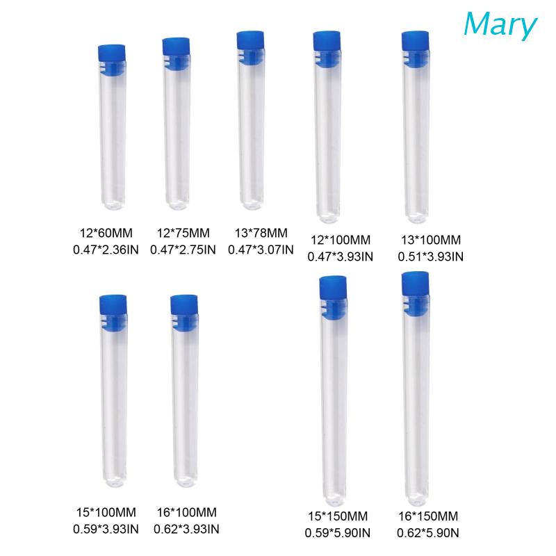 Mary 20 Pcs Clear Hard Plastic Test Tubes Transparent Hard Plastic
