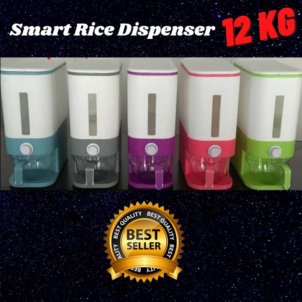 Rice Dispenser with Rinsing Cup Bekas Beras 10kg Viral Smart Rice
