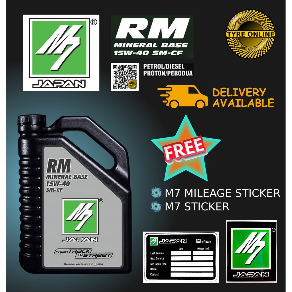 M7 JAPAN ENGINE OIL RM MINERAL BASE 15W40 SM CF 4L MOTOR LUBRICANT
