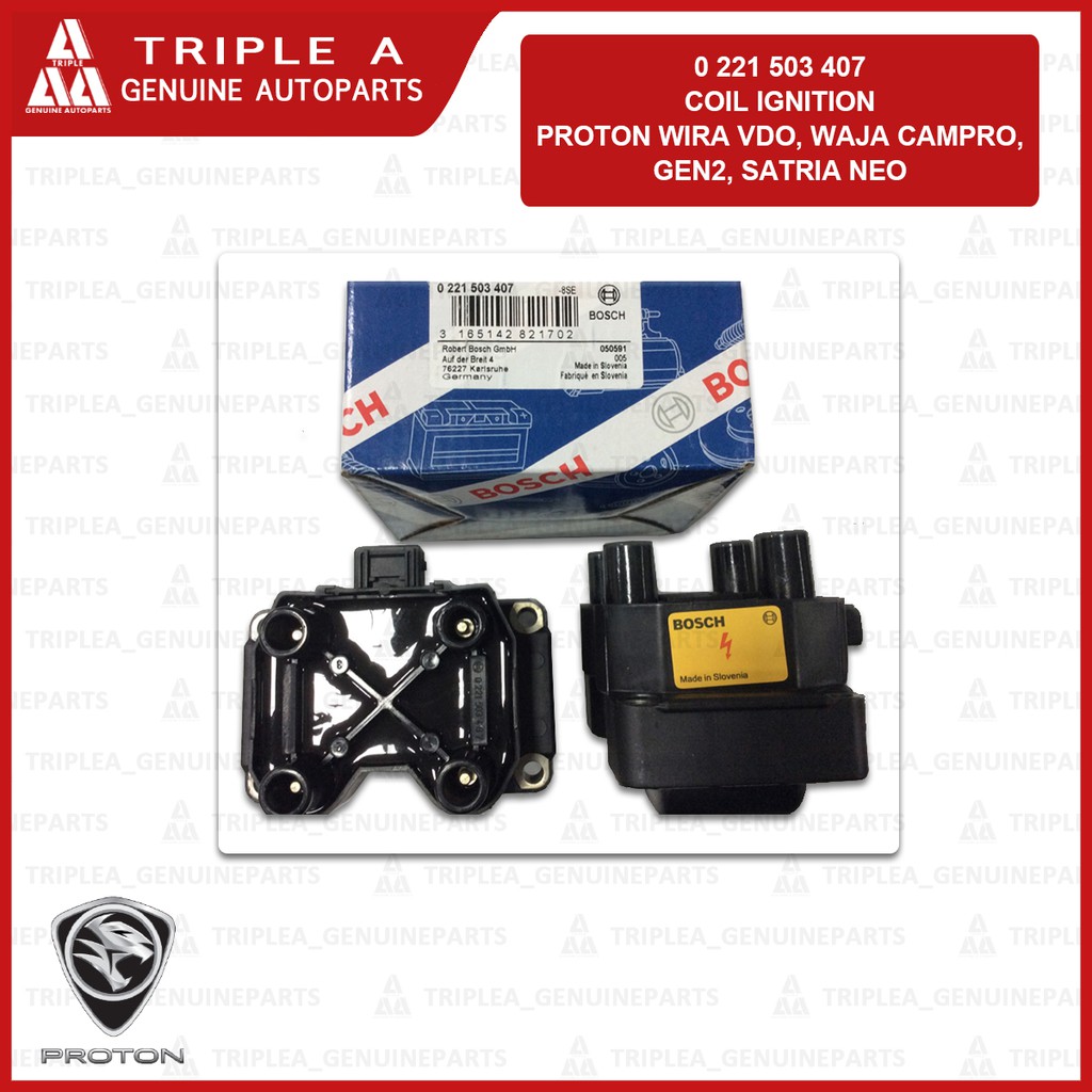 [ TRIPLE A ] PW550619 Bosch Coil Ignition Proton Waja Campro Wira VDO