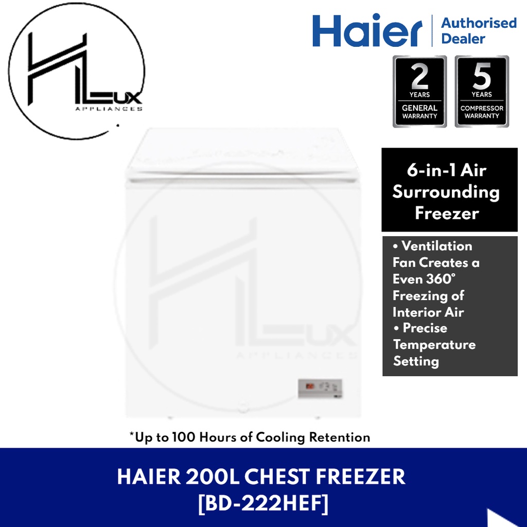 [BEST BUY !!!] Haier Chest Freezer 200L with Fan [BD222HEF] DM FOR