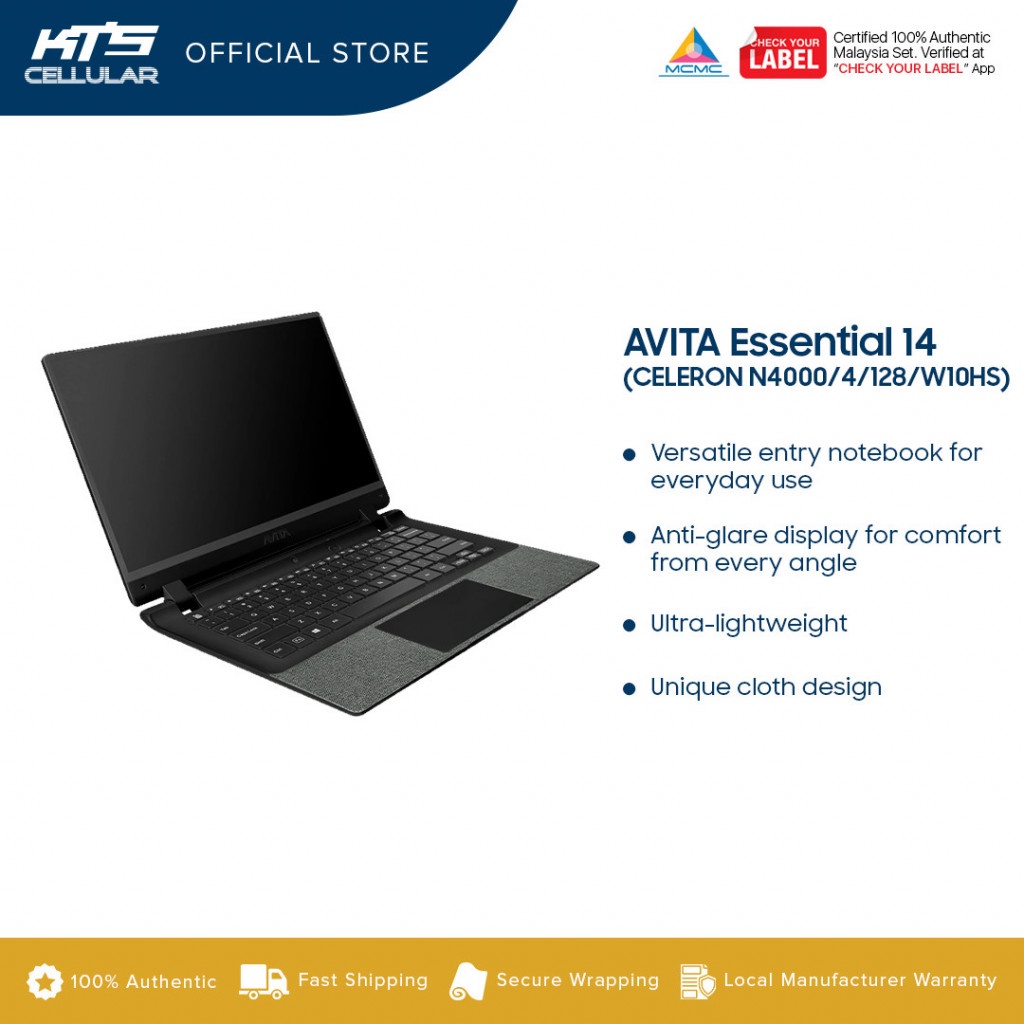 AVITA ESSENTIAL 14 (CELERON N4000/4/128/W10HS/WITH BAG) Laptop