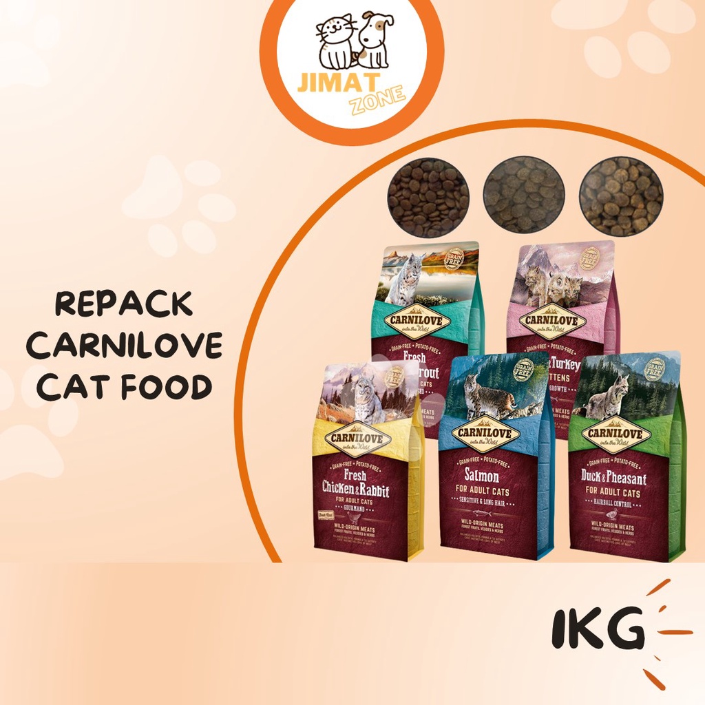 [REPACK] Carnilove Cat Food 1KG Salmon & Turkey, Carnilove Salmon