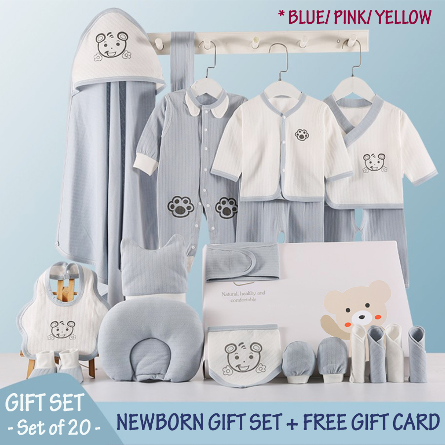 20Pcs Newborn Baby Premium Gift Set Box 100 Cotton Clothes Newborn