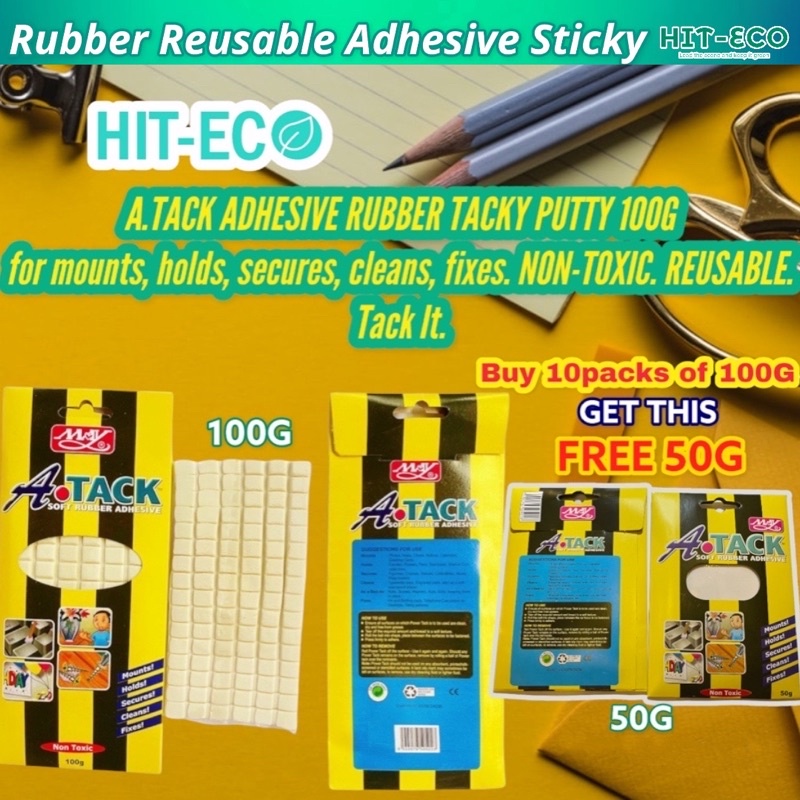NEW YEAR PROMO A.TACK ADHESIVE RUBBER TACKY PUTTY 100G mounts, holds