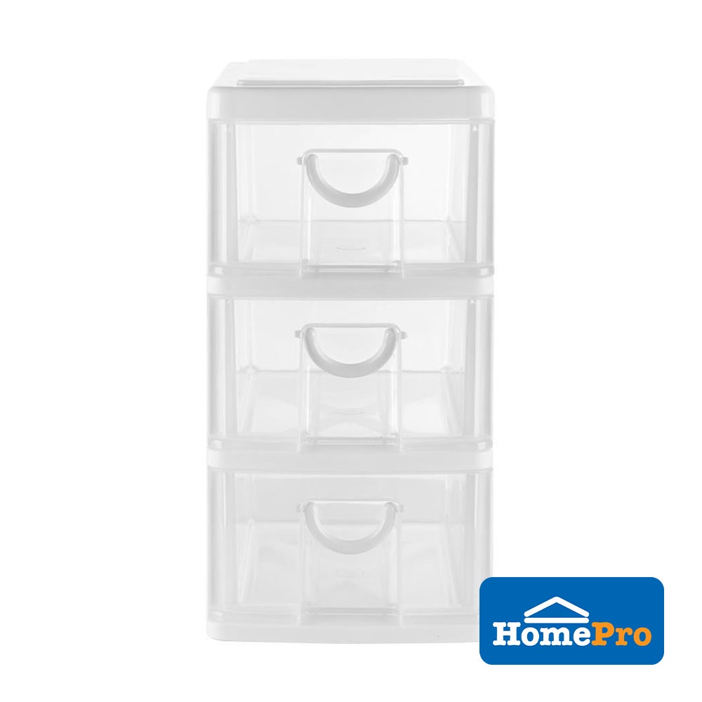 HomePro KEYWAY Small Plastic Drawer 3 Drawers CK323 W14xD21xH27.8 Cm