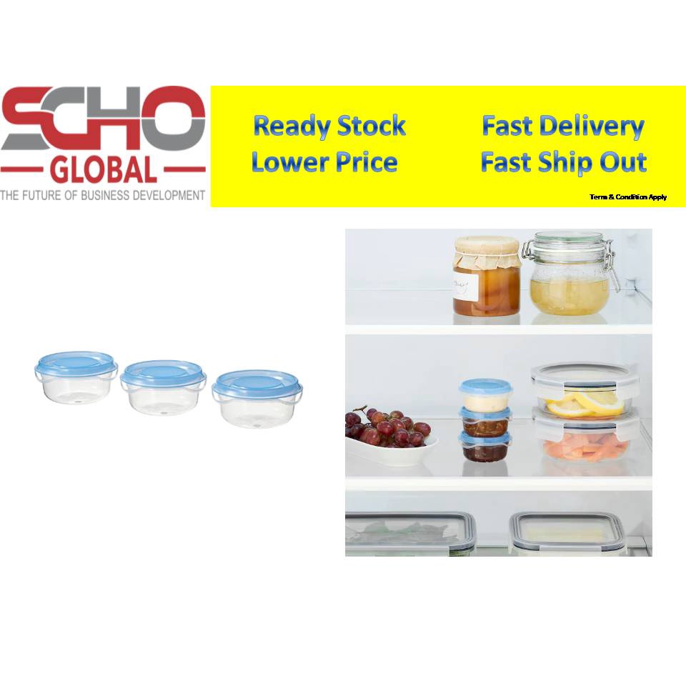 IKEAPRUTA Food container, transparent/blue, 70 ml 3 Pcs Shopee Malaysia