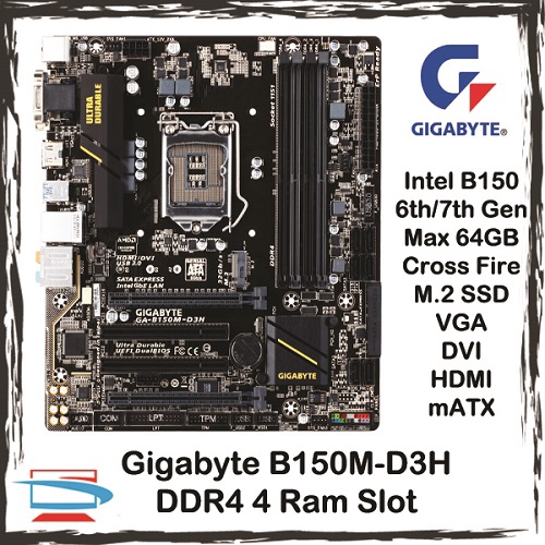 Gigabyte B150MD3H Socket 1151 DDR4 Intel B150 Motherboard Intel 6th