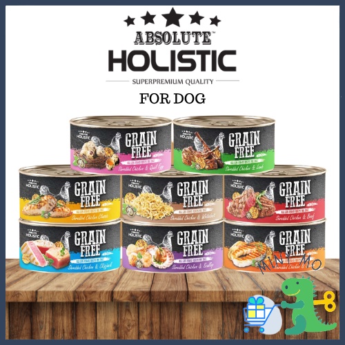 ABSOLUTE HOLISTIC Dog Food Canned Food Wet Food Makanan Angin Grain