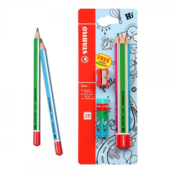Stabilo Trio + Jumbo 2B Pencil Set Shopee Malaysia