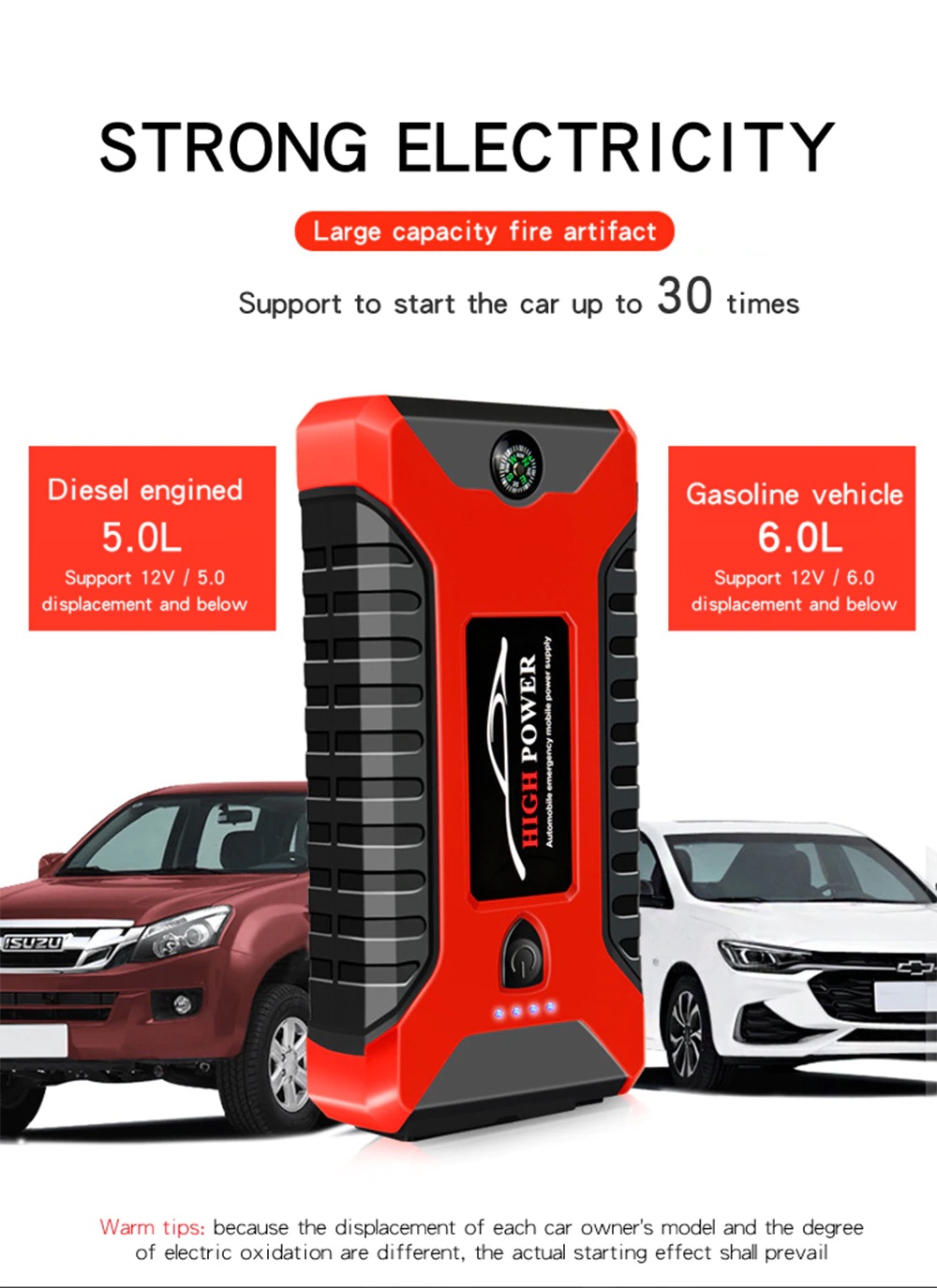 JNJ Technology 99800mAh 12V Car Jumper Car Tyre Car Pump Starter Booster Car Emergency Jump