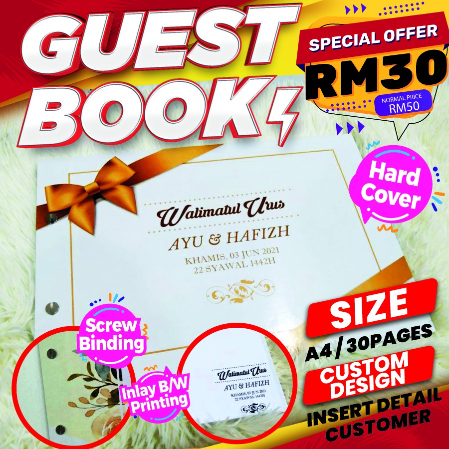 GUESTBOOK WEDDING / KAHWIN (CUSTOM DESIGN) Shopee Malaysia