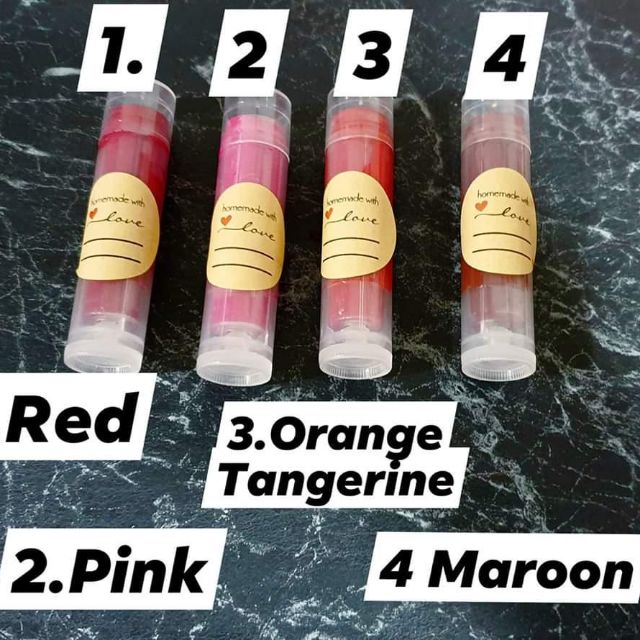 Lip balm handmade (pilihan warna orange, maroon ,pink