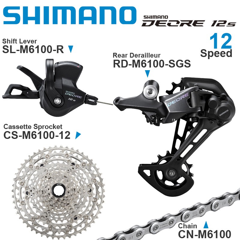 Shimano deore m6100 12v groupset shifter rear derailleur cassette