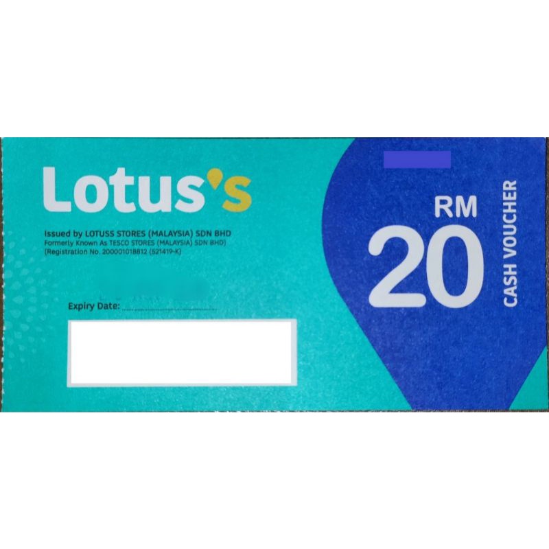 Lotus/Tesco Gift Shopping Cash Voucher RM20 (Jun 2023) Baucer Baucar