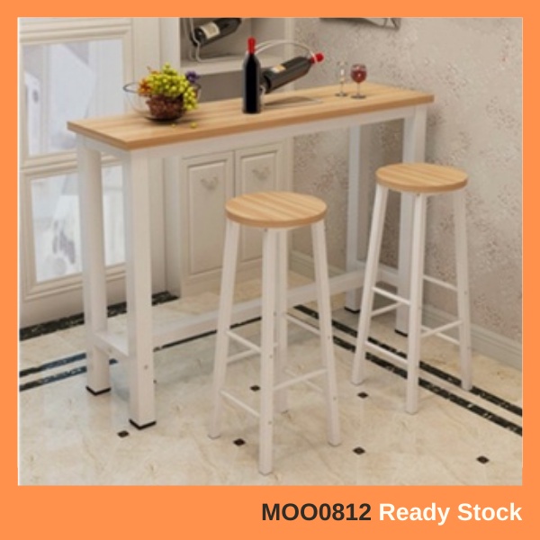 Minimalist Modernist Kitchen Bar Table Set with Stool Set Meja Kerusi