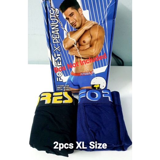 Original Forest X Peanuts Men Underwear Shorty Brief Cotton Spandex (2pcs XL Size Assorted