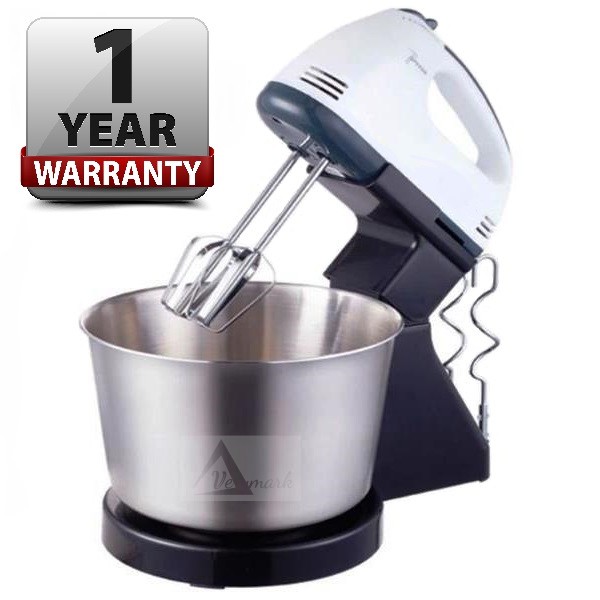 Double Beater 7 Speed Hand Stand Mixer 2.5L Bowl w/ Stainless Steel Mix