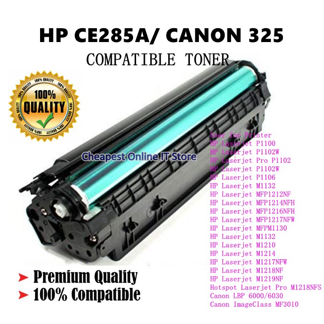 HP CE285A /CANON 325 BLACK TONER CARTRIDGE FOR HP Laserjet Pro P1102/P1102W/P1106