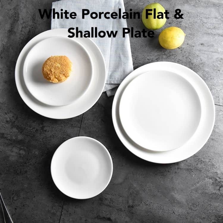 White Porcelain Flat Plate & Shallow Plate/Round Flat Plate/Ceramic