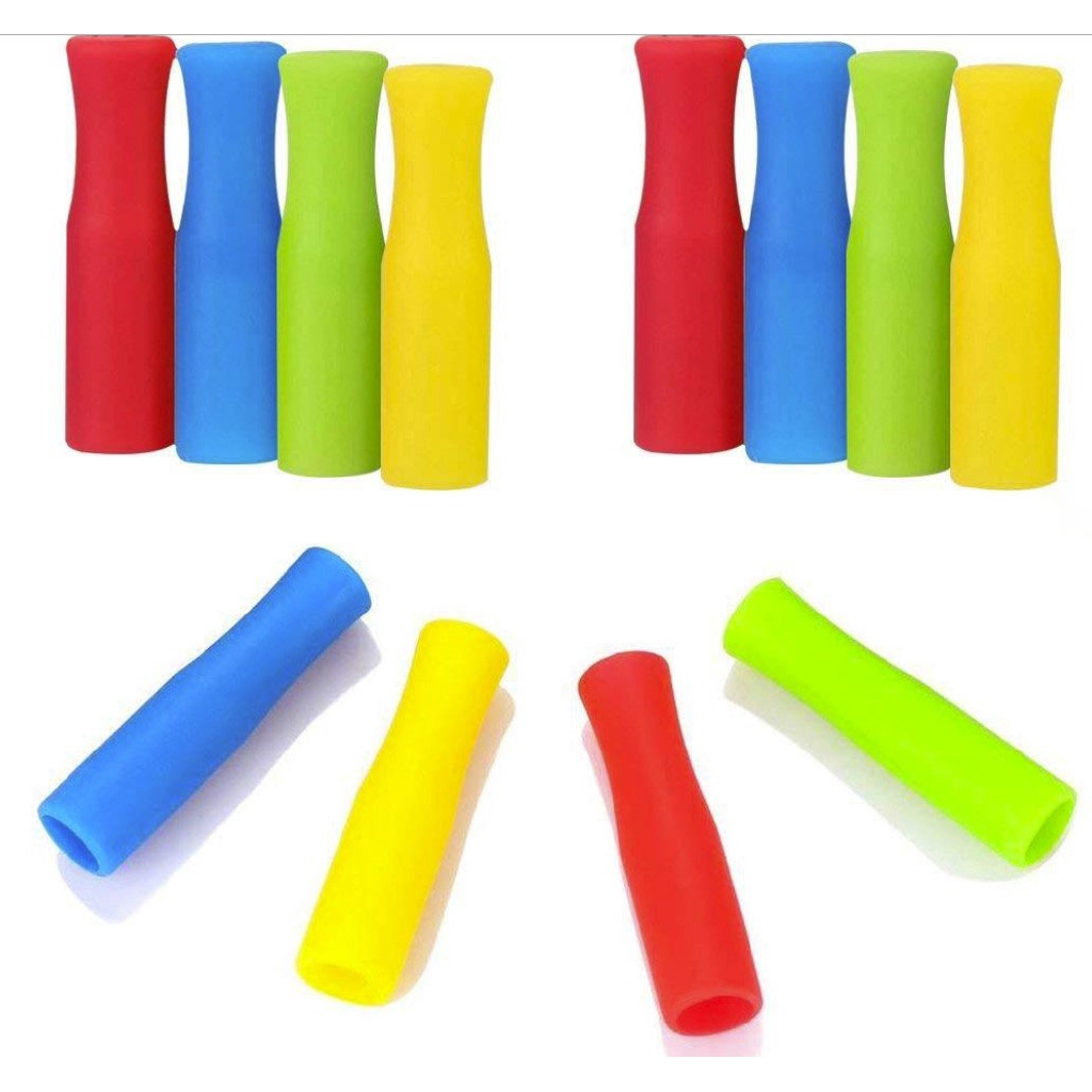 8pcs Silicone Straw Cover Case for Stainless Steel Straws Straw Bend