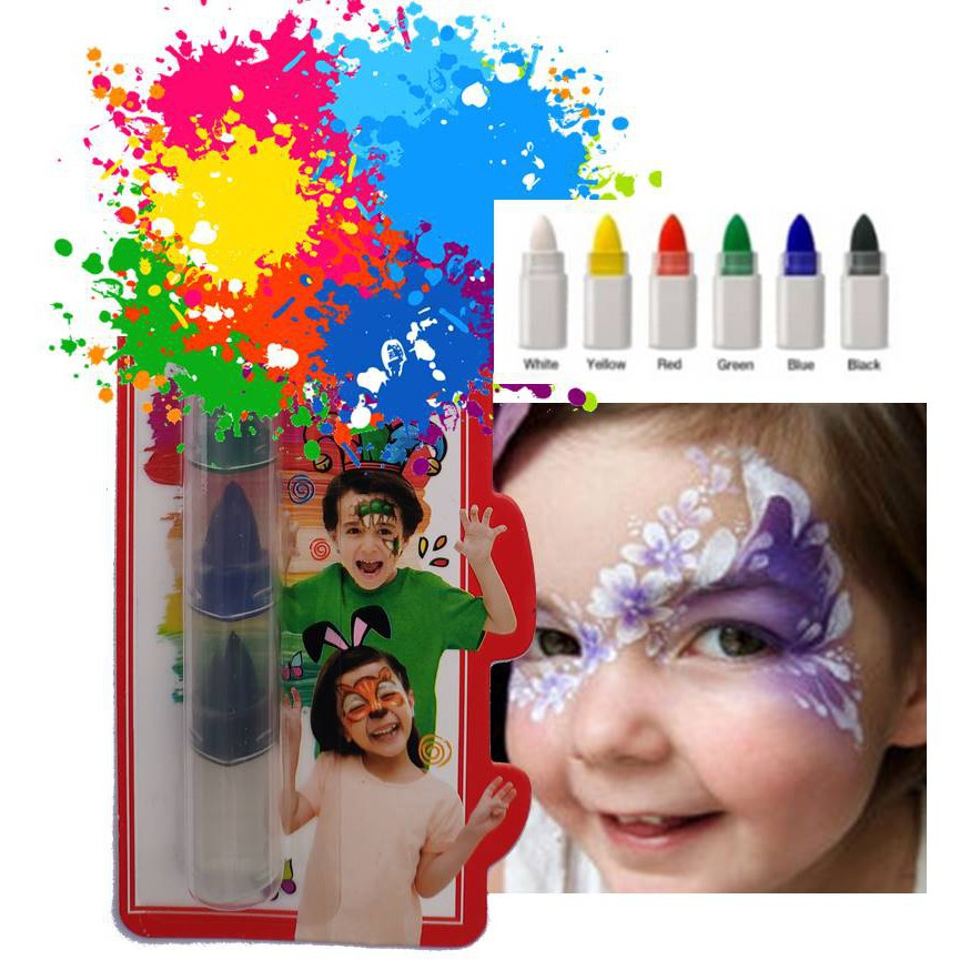 FaberCastell Body Face Painting Crayons ( 6 Colour in 1 Card) (Krayon