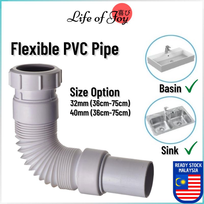 Flexible Waste PVC Pipe Flexible Hose Pipe for Plumbing Faucet Basin