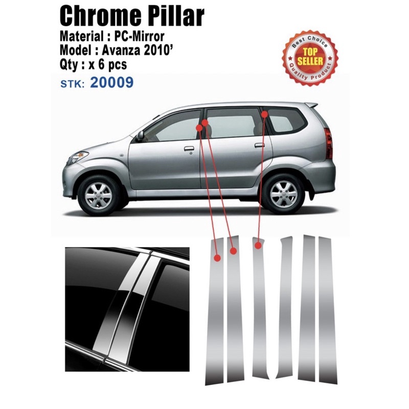 Toyota Avanza 20052011 Chrome Pillar Shopee Malaysia