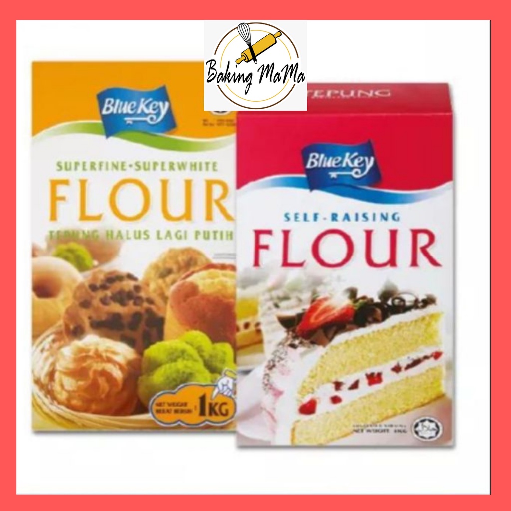 Blue Key Self Raising Flour / Superfine Superwhite Flour 1kg Shopee