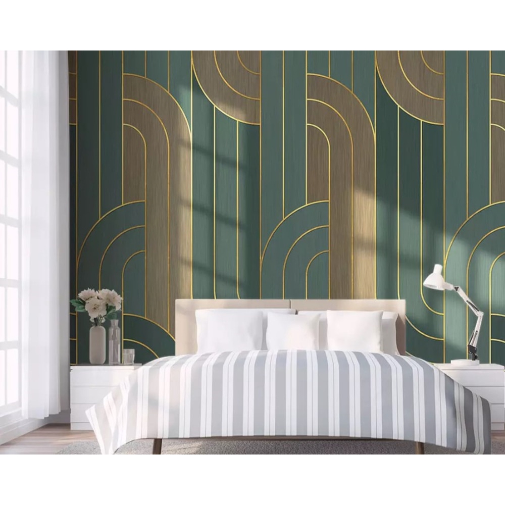 Papel de parede geometric abstract golden lines texture 3d wallpaper