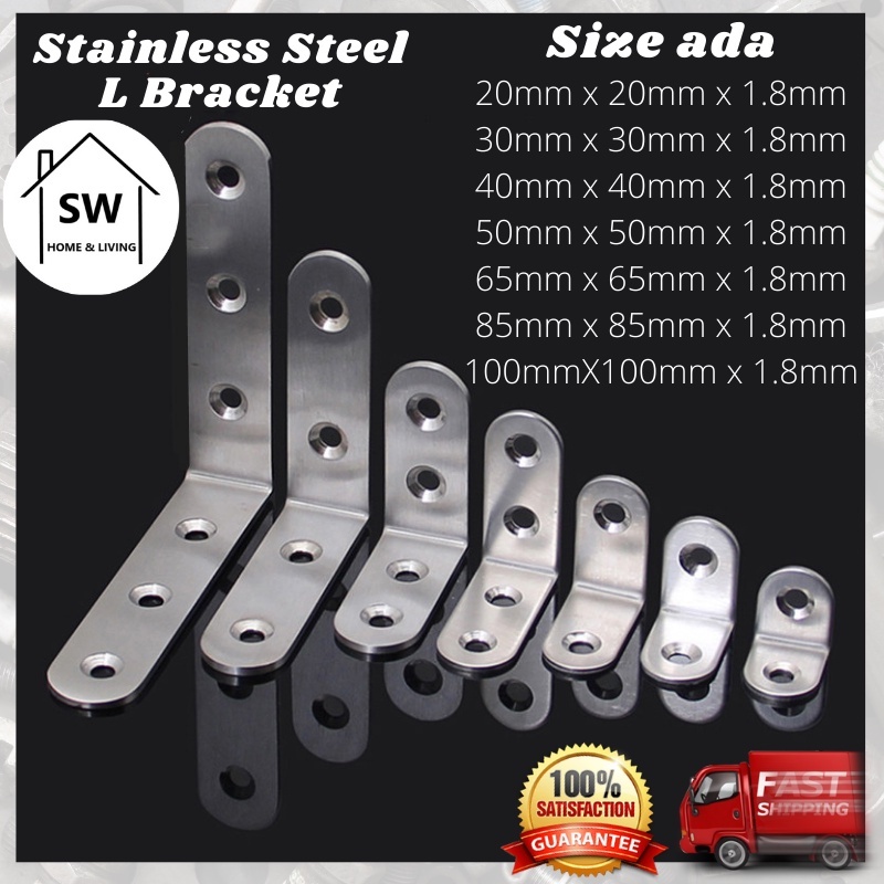SW L Bracket Stainless Steel L Bracket Angle Bracket Sesiku L Rak Rack
