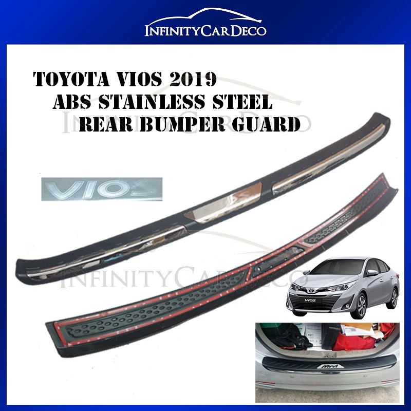 Toyota Vios 2019 Chrome Stainless Steel ABS Car Rear Bumper Guards Step Protector Shopee Malaysia