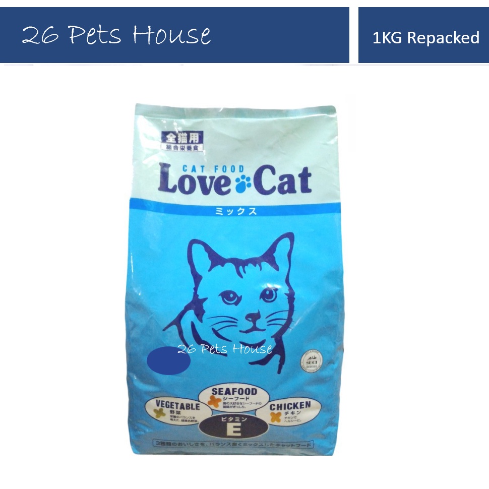 LOVE CAT Cat Food 1KG Repacked Makanan Kucing Sava Love Cat Shopee