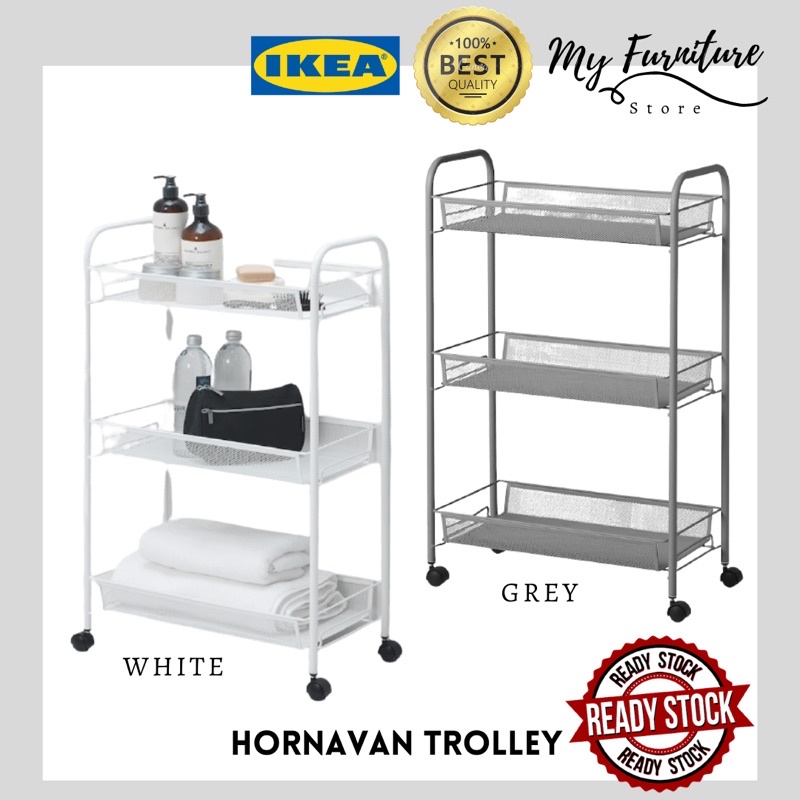 IKEA Hornavan Trolley Shelf Unit Indoor Trolley Bathroom Trolley 3Tier Troli IKEA Unit