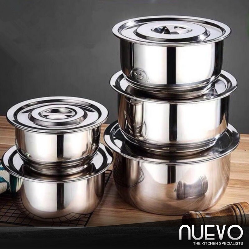 5 in 1 High Quality Stainless Steel Multipurpose Stock Pot Storage Pot