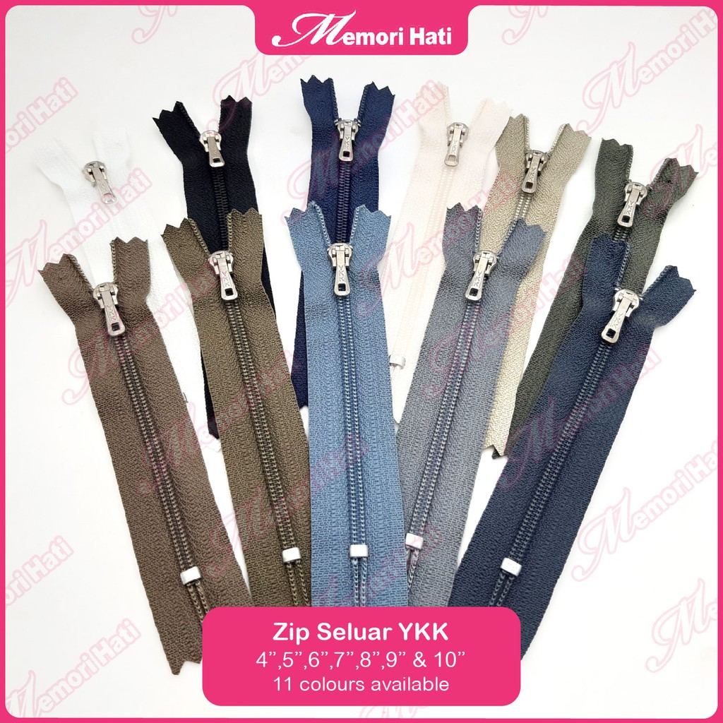 YKK Zip Seluar / Trousers Zippers / Batch 1 4",5" & 6" (11 colours