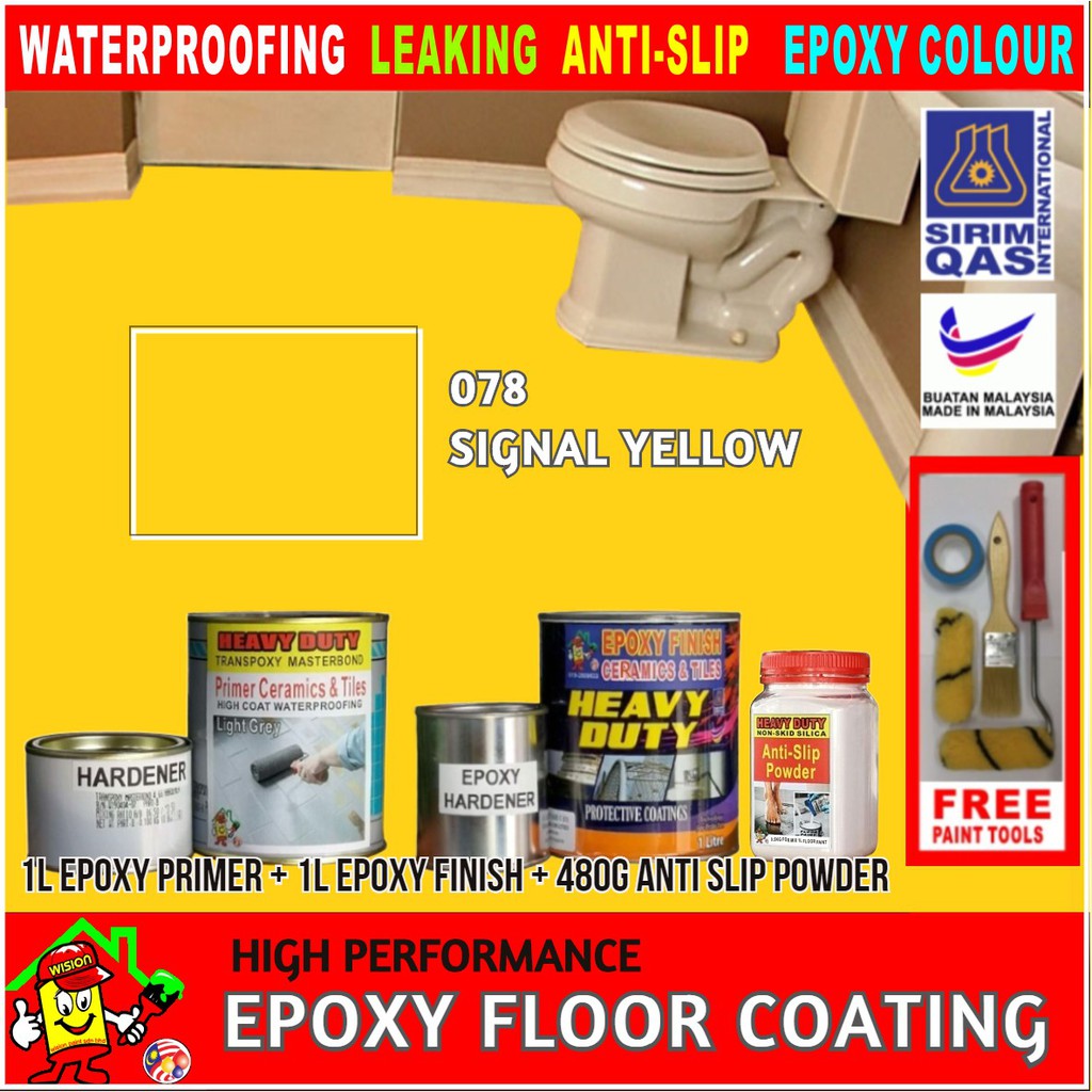 078 SIGNAL YELLOW • 1L Epoxy Coating Set 2+1 c/w Painting Toolset