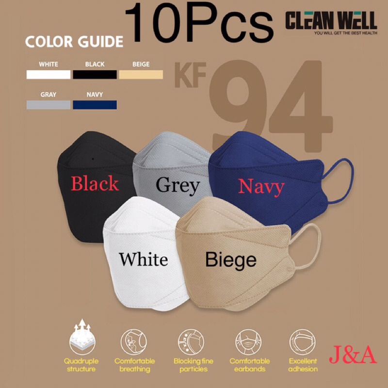 （Ready Stock）🇰🇷Korea🇰🇷KF94 Face Mask 10Pcs Package 4 LAYER Adult