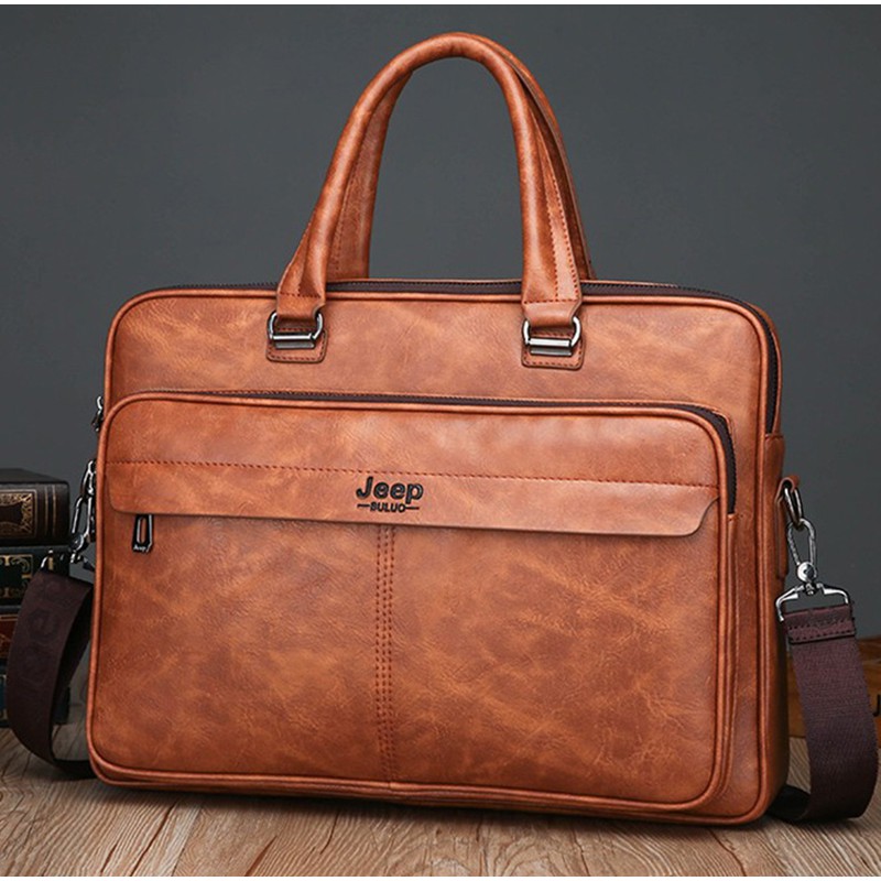 2022 Men Briefcase Bag High Quality Leather Shoulder Office Handbag