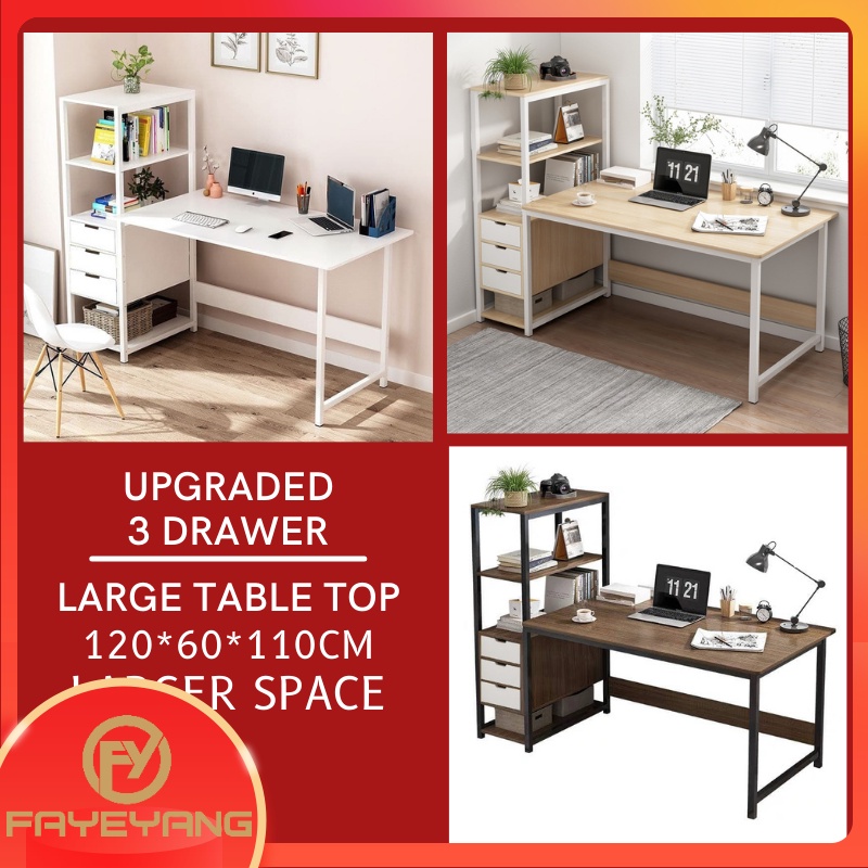 Fayeyang 120x60 Drawer Office Table Computer Laptop Desk Study Table