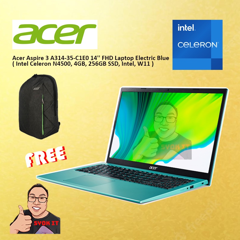 LAPTOP ACER ASPIRE 3 A31435C3ZU SILVER / A31435C1E0 BLUE ( N4500