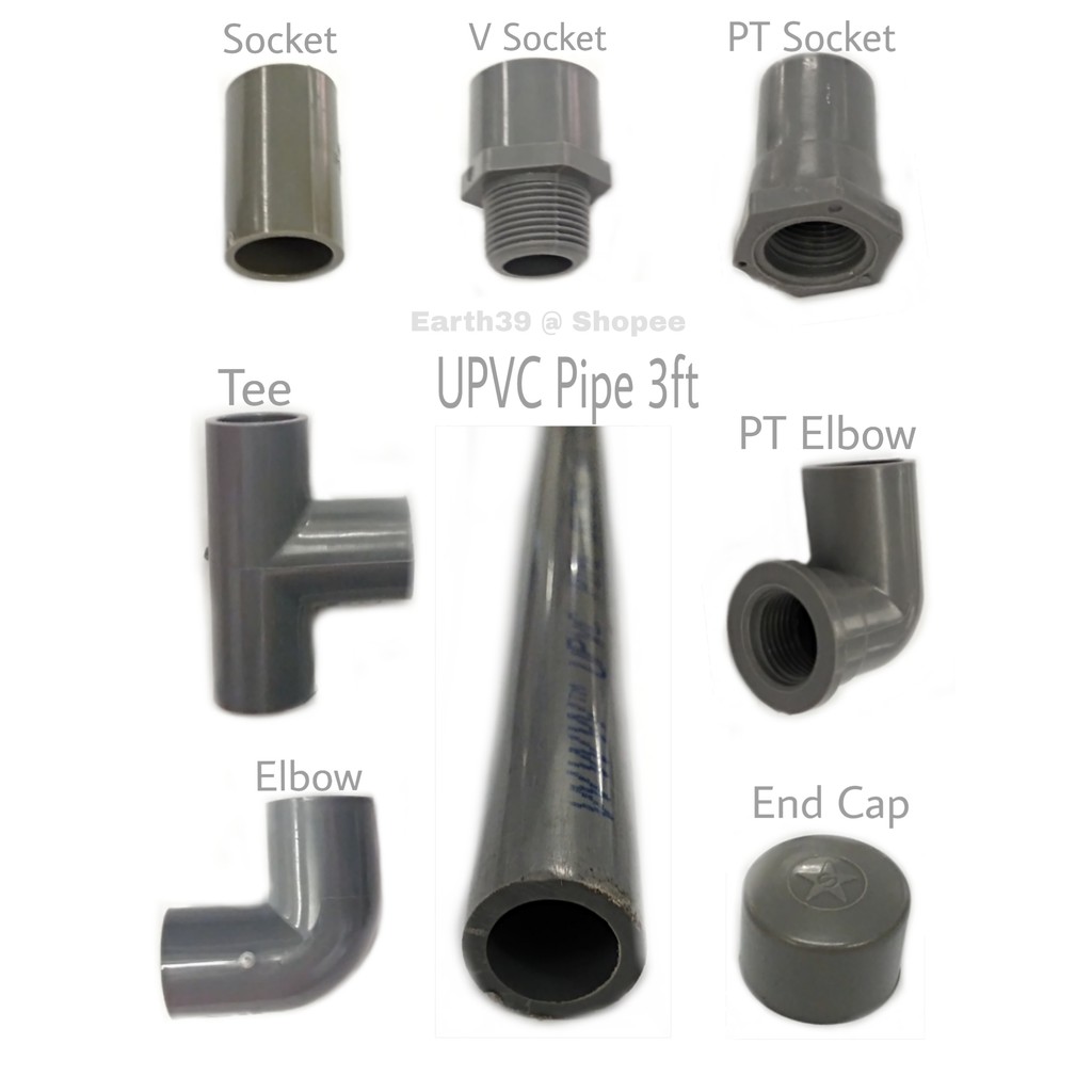 PVC Fittings for plumbing ; size 15mm=1/2inch; or 20mm=3/4inch