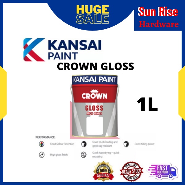1L KANSAI PAINT CROWN GLOSS HIGH GLOSS (METAL & WOOD) Shopee Malaysia