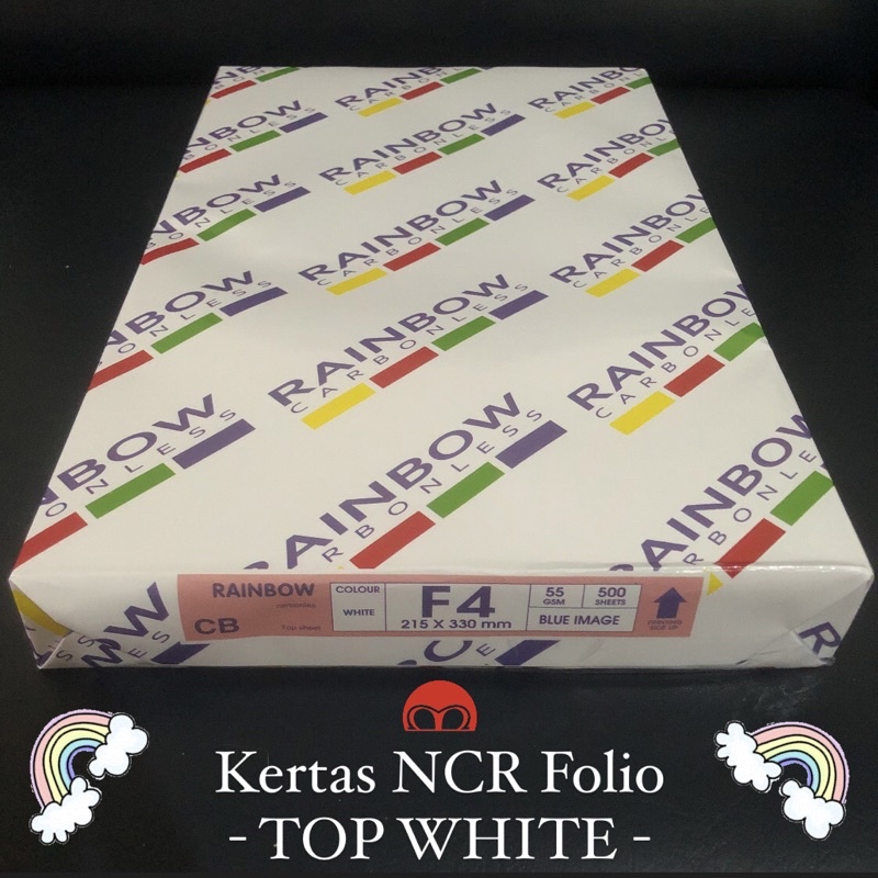 500 Sheets NCR Folio Paper F4 Rainbow HNW Print Notes Carbonless