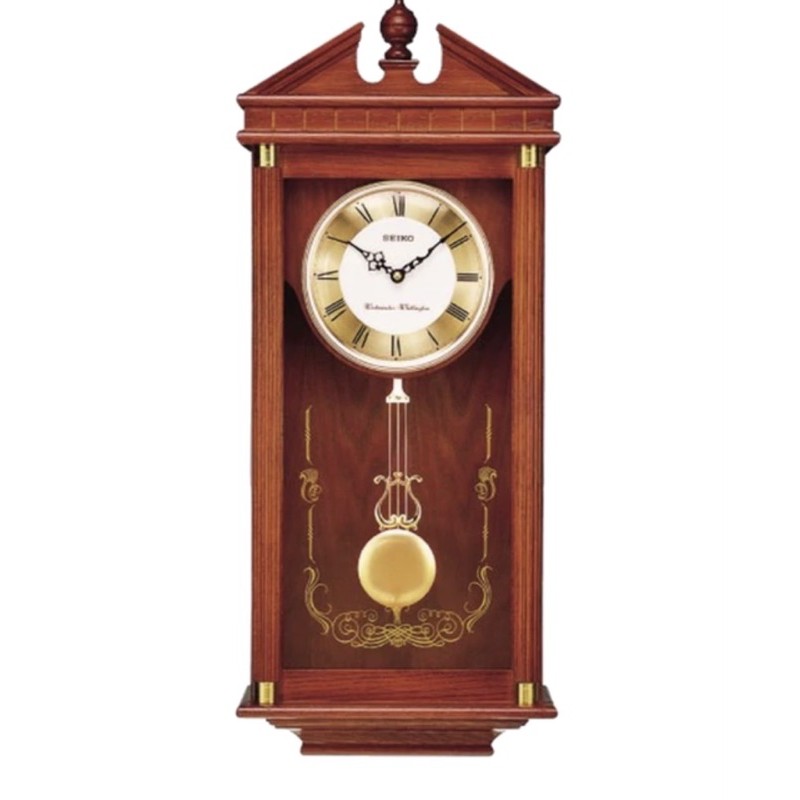 Seiko Regal Oak Wall Clock with Pendulum Model QXH107BLH Shopee Malaysia