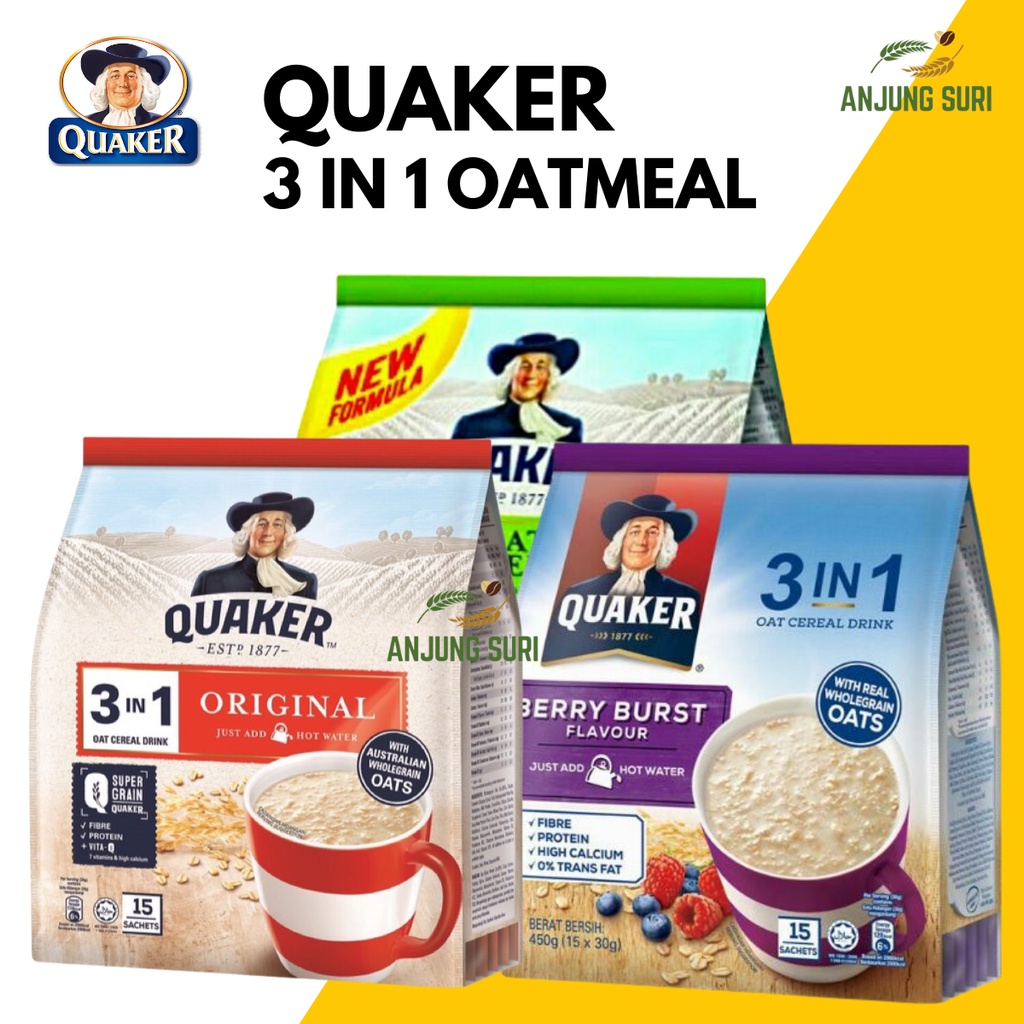 Quaker 3 in 1 Oat Cereal Drink Original / Chocolate / Vanilla Breakfast