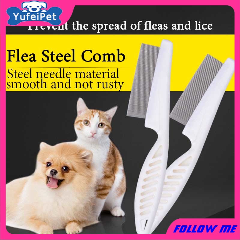Pet Flea Comb Cat, Dog, Lice Stainless Steel Needle Brush Dental