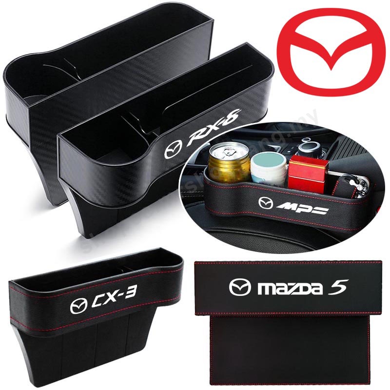 Car Seat Storage Box For Mazda 2 3 5 6 8 CX5 323 CX3 MPS RX8 Carbon